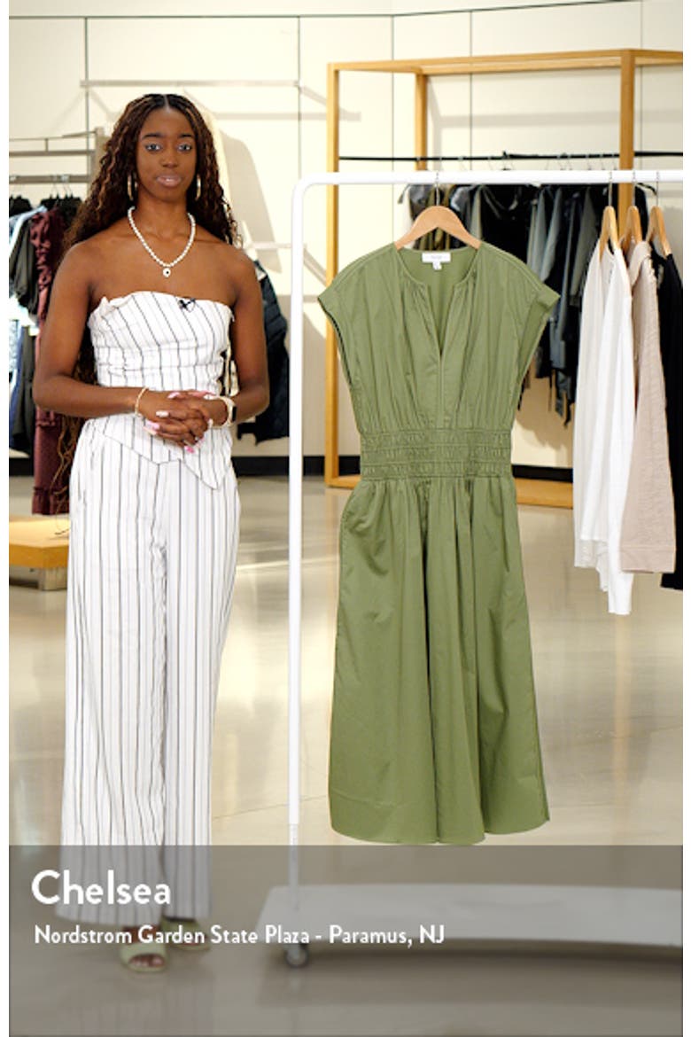 Lena Shirred Waist Cotton Midi Dress video