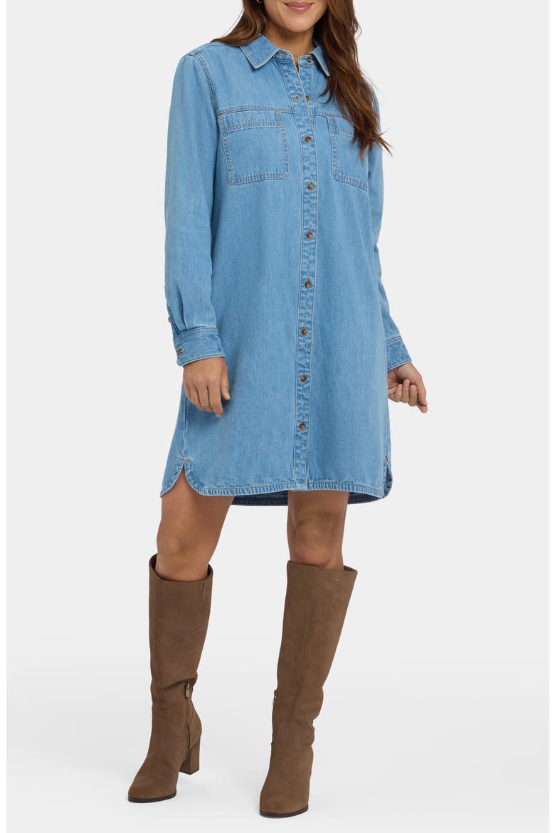 Reese Long Sleeve Denim Shirtdress, Main, color, LIGHT INDIGO