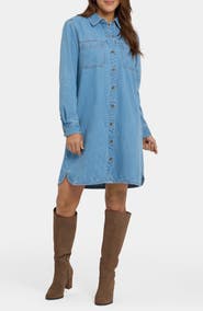 NYDJ Reese Long Sleeve Denim Shirtdress