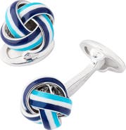 Jan Leslie Enamel Knot Sterling Cufflinks