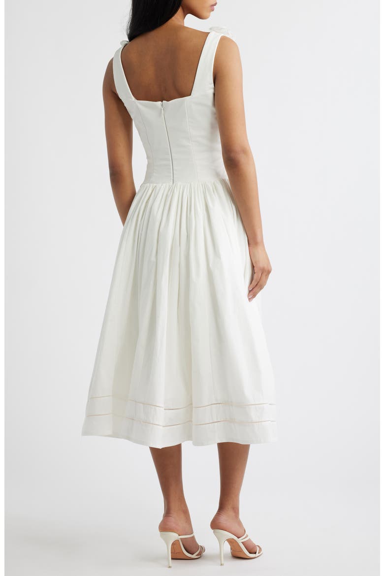 Phoebe Stretch Cotton Broderie Dress, Alternate, color, WHITE