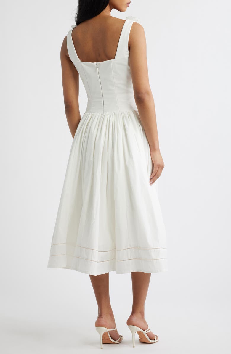 HOUSE OF CB Phoebe Stretch Cotton Broderie Dress, Alternate, color, White