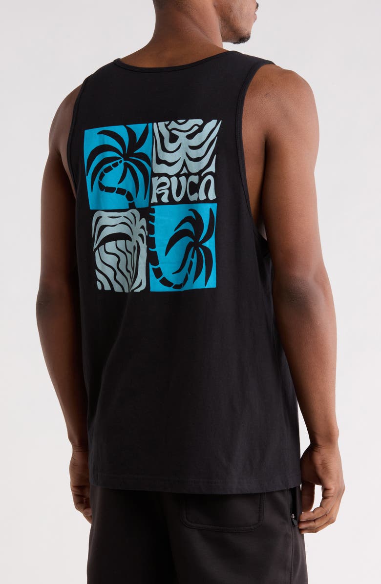 RVCA Fronds Graphic Tank, Alternate, color, Black