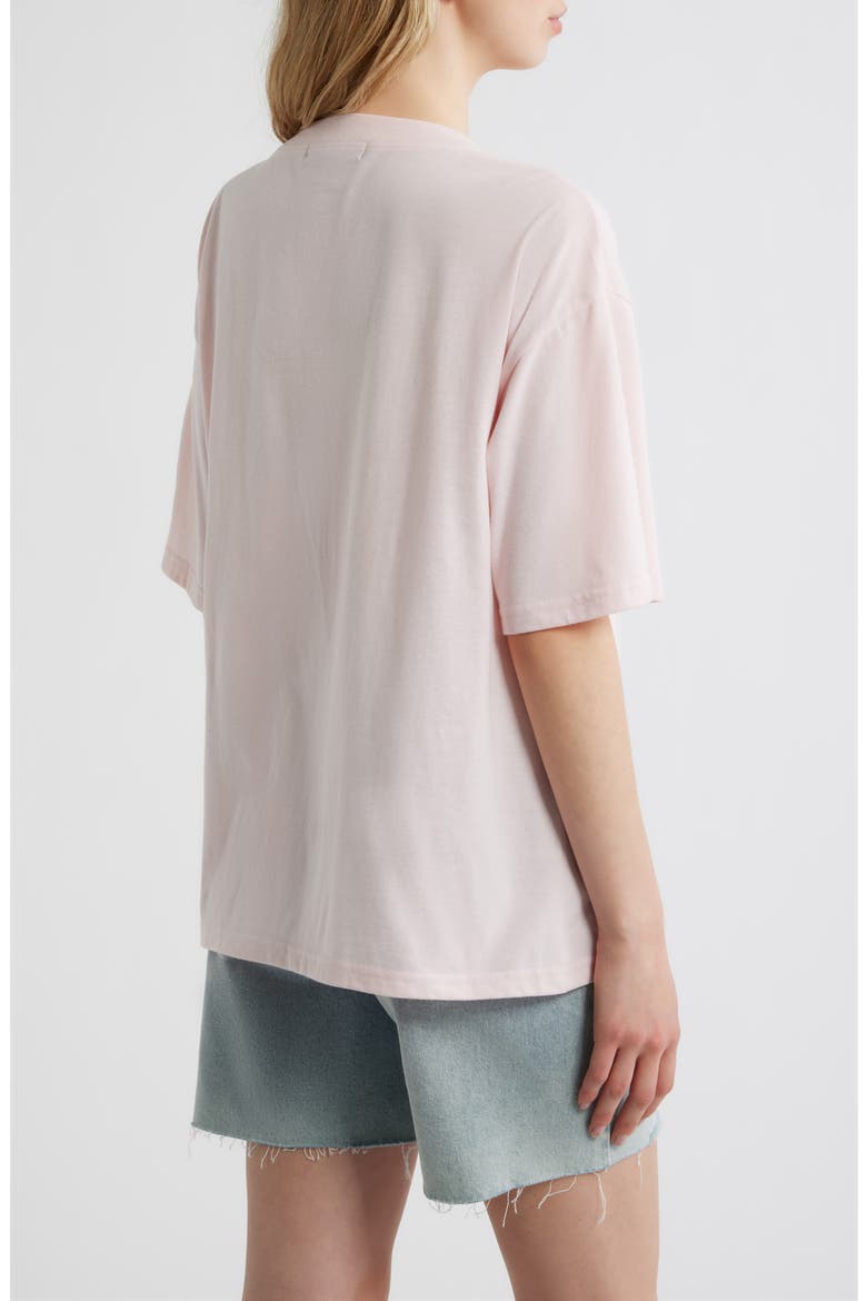Numeral Floral Appliqué Cotton Blend T-Shirt, Alternate, color, PINK