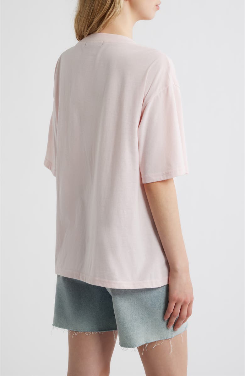 Vinyl Icons Numeral Floral Appliqué Cotton Blend T-Shirt, Alternate, color, Pink