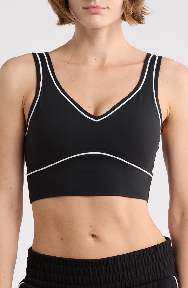 90 DEGREE BY REFLEX Interlock Motion Muse Sports Bra, Main, color, Black-White