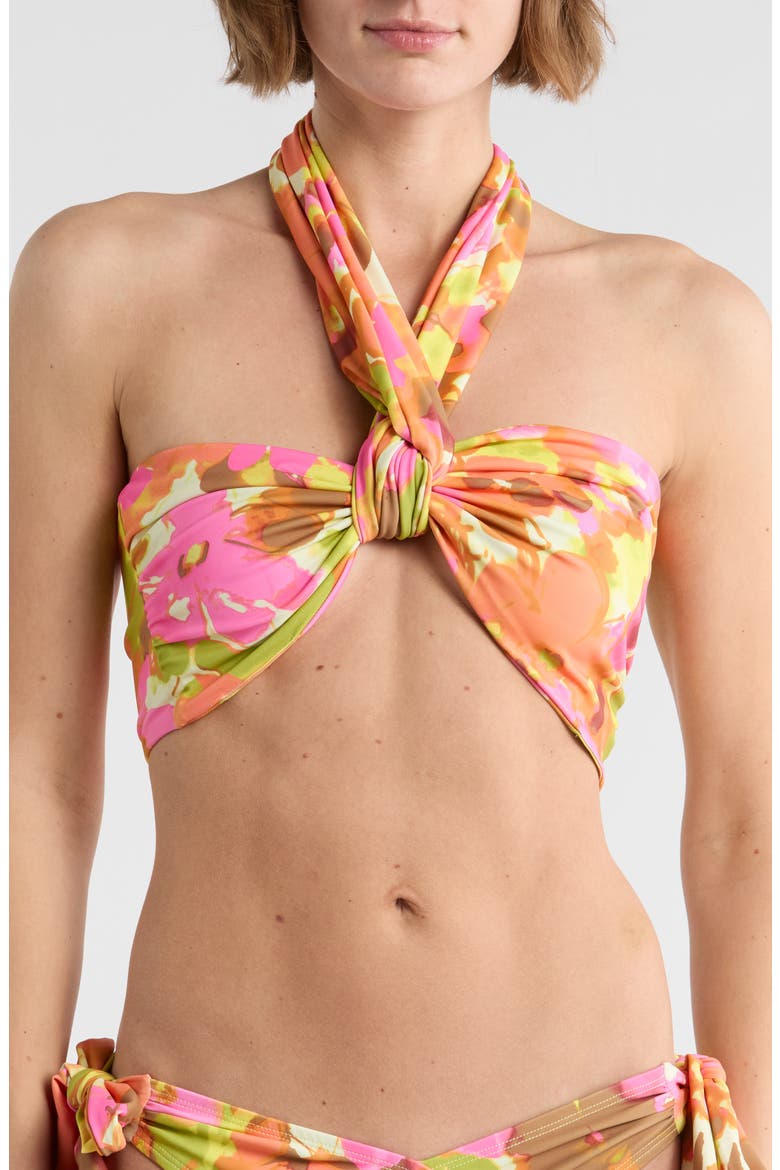 Jodie Convertible Bandeau Bikini Top, Main, color, PINK COMBO