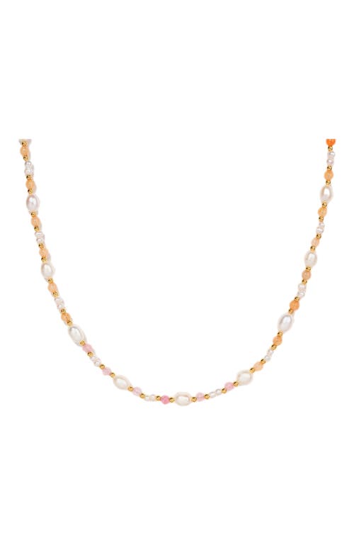 Little Sky Stone Eliza Pearl Bead Necklace In Multi