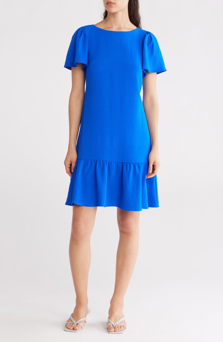 DKNY Flutter Sleeve Shift Dress, Main, color,