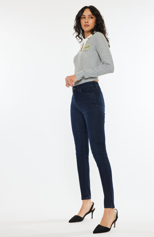 Kancan Addison Essentials High Rise Super Skinny Jeans In Blue