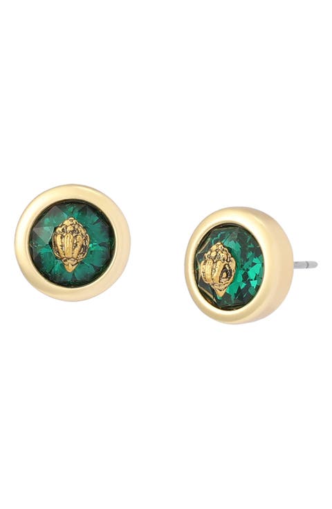 Round Stone Stud Earrings