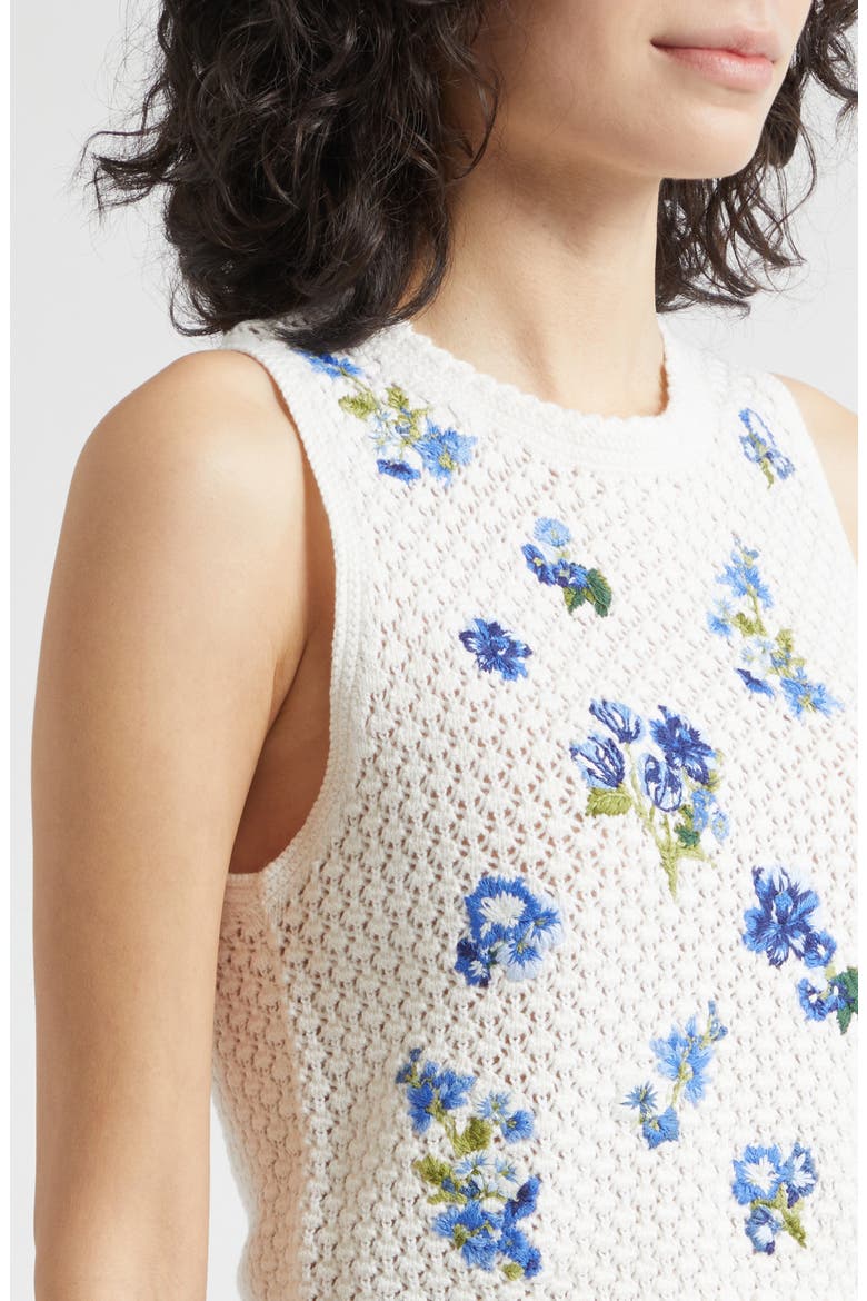 Amity Floral Embroidered Wool Blend Sweater Tank, Alternate, color, FLEUR DE PARIS