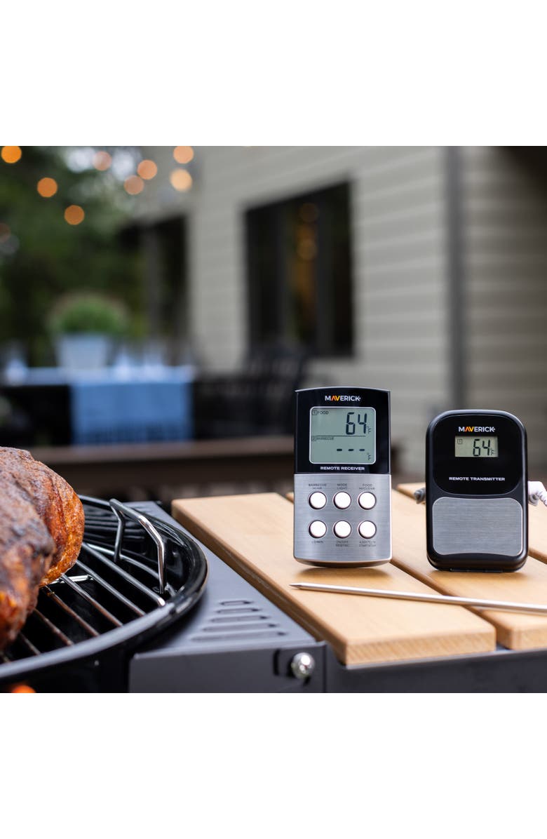 Maverick Long Range Wireless Remote Barbeque Thermometer, Dual Probe, Alternate, color, Black/Silver