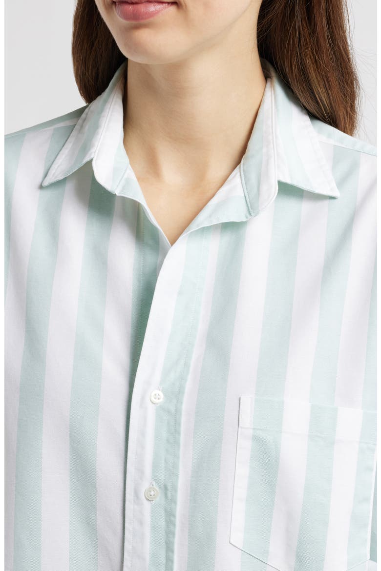 Shirley Stripe Oversize Button-Up Shirt, Alternate, color, WIDE SAGE STRIPE