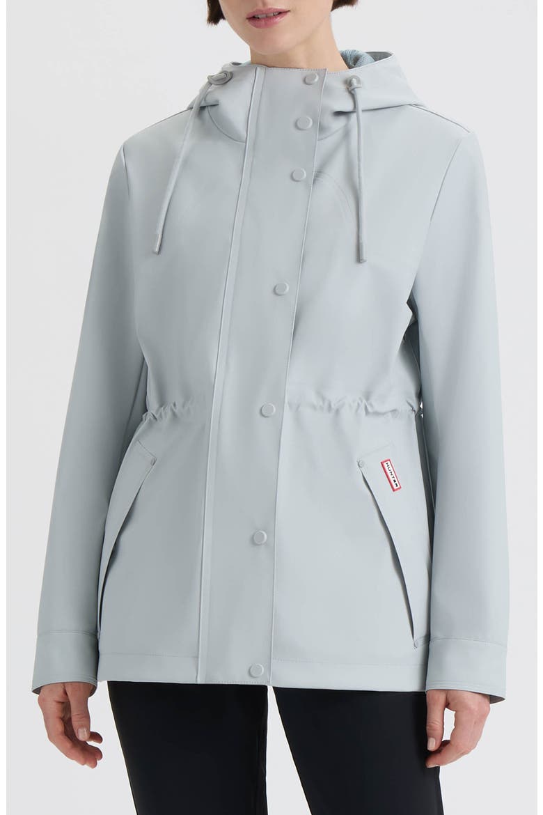 Abbey Short Rubberized Rain Jacket, Main, color, SILVER GREY