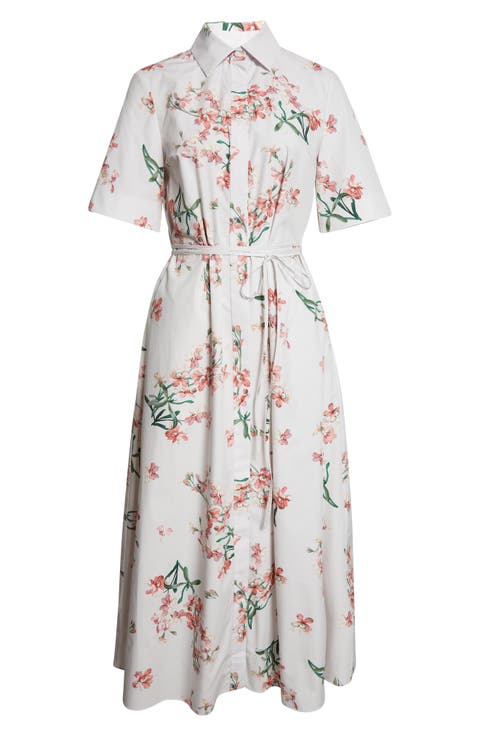 Floral Organic Cotton Midi Shirtdress