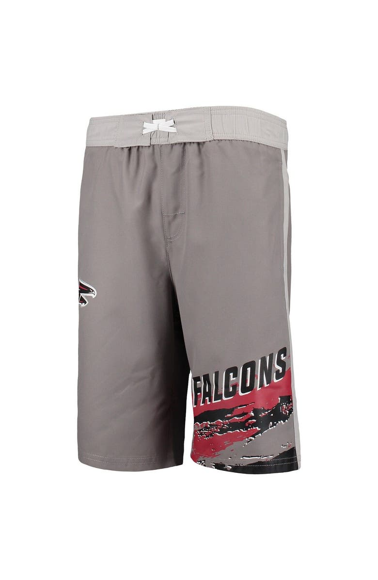 Outerstuff Youth Charcoal Atlanta Falcons Heat Wave Swim Trunks, Main, color, 