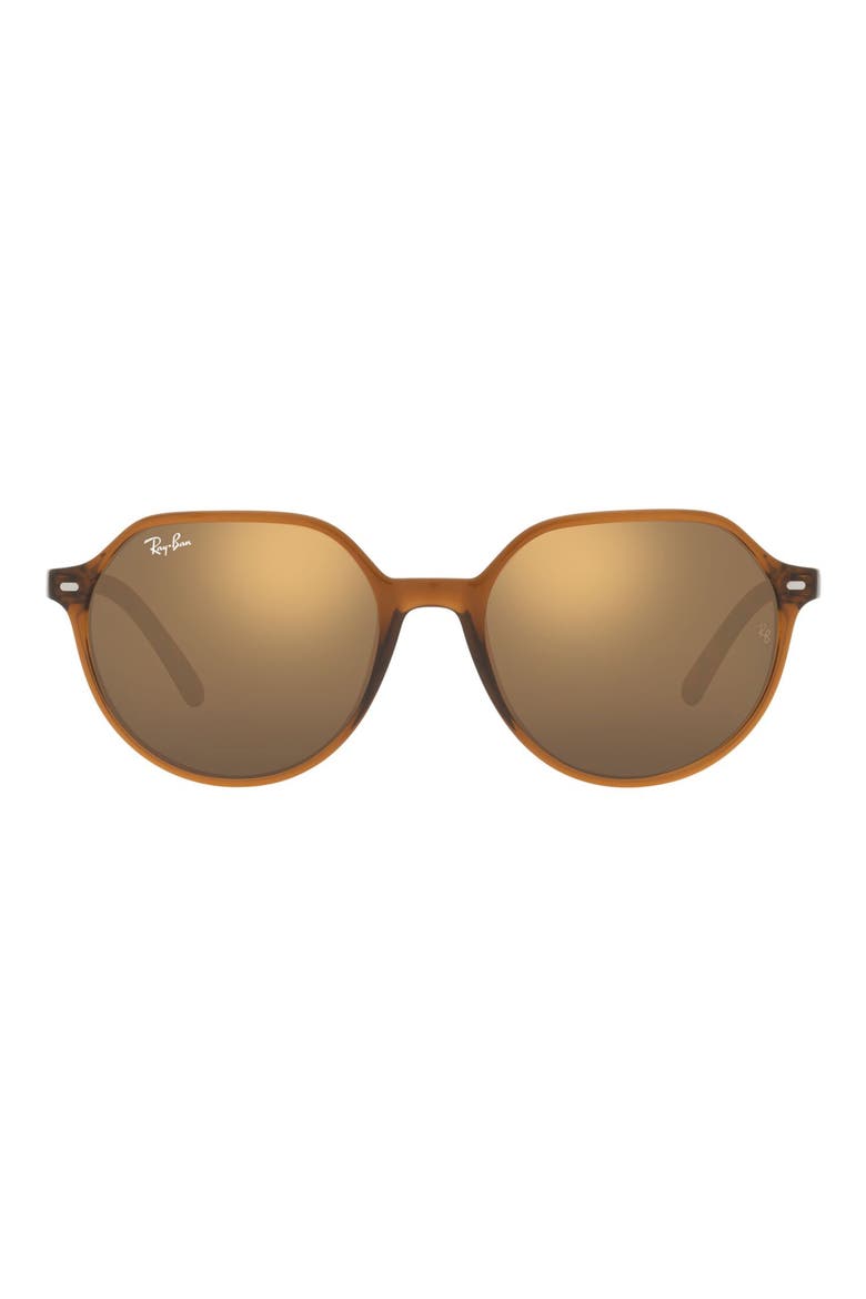 Thalia 53mm Mirrored Square Sunglasses, Main, color, TRANSPARENT