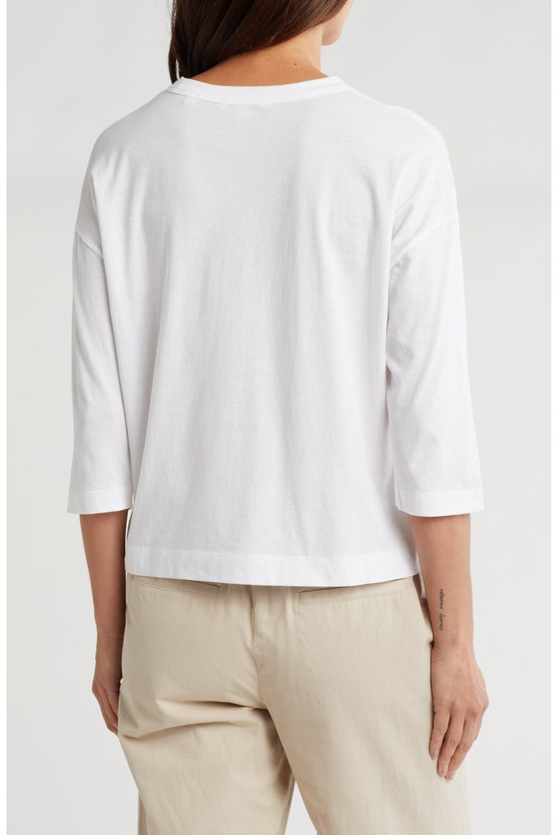 Bracelet Sleeve Boxy Cotton Top, Alternate, color, OPTIC WHITE