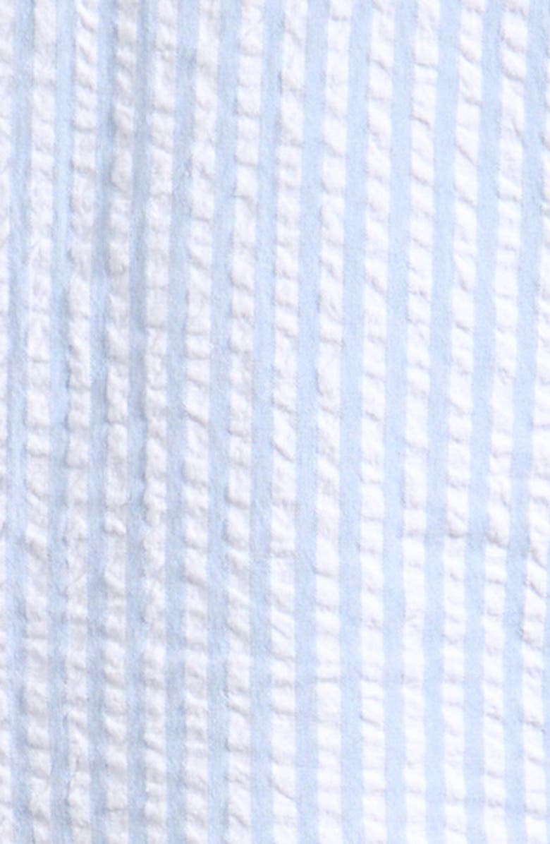 Nordstrom Seersucker Short Sleeve Button-Up Shirt & Drawstring Shorts Set, Alternate, color, Blue Fog Stripe