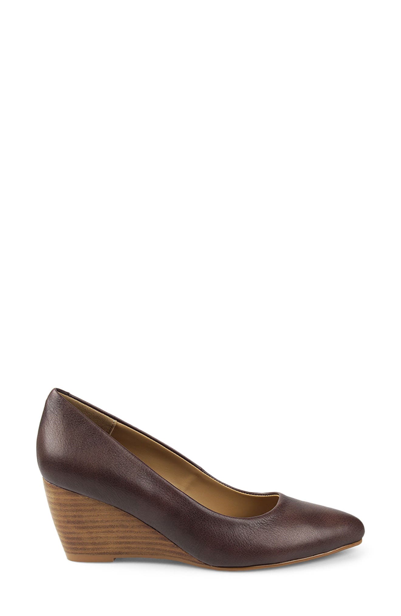 National Comfort Wedge Pump, Alternate, color, Brown Leather