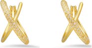 Queen Jewels 'X' Cubic Zirconia Hoop Earrings