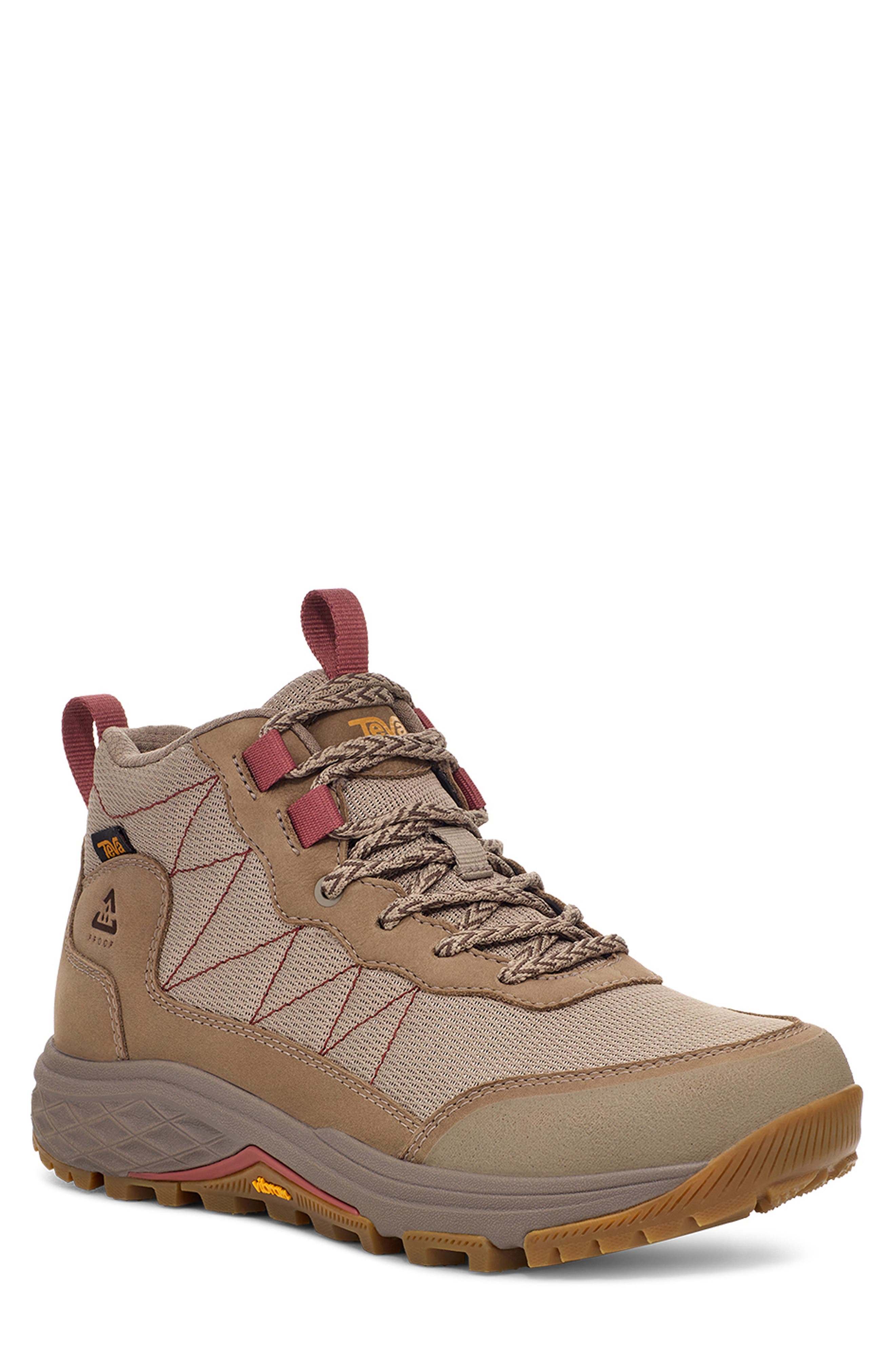 Teva Ridgeview Mid Hiking Boot, Main, color, Desert Taupe/ Marsala