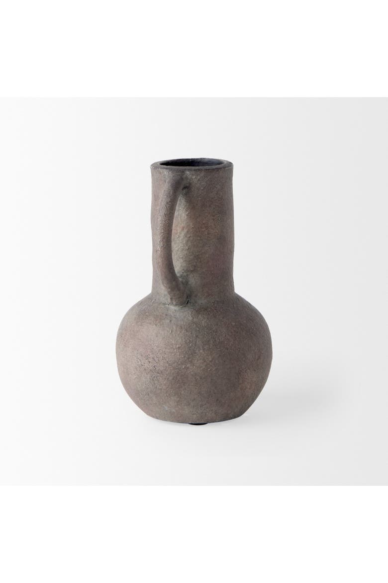 Armani Double Ear Ceramic Vase, Alternate, color, Brown