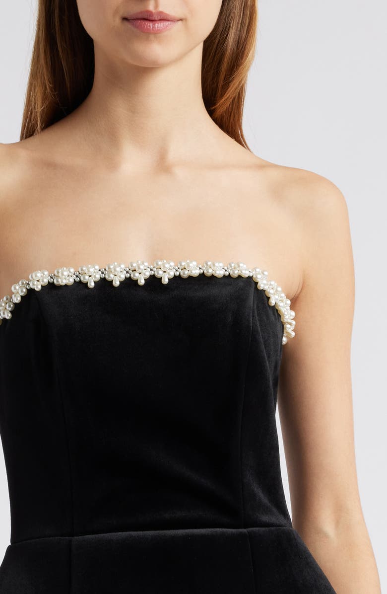 NADINE MERABI Alice Embellished Velvet Minidress, Alternate, color, 