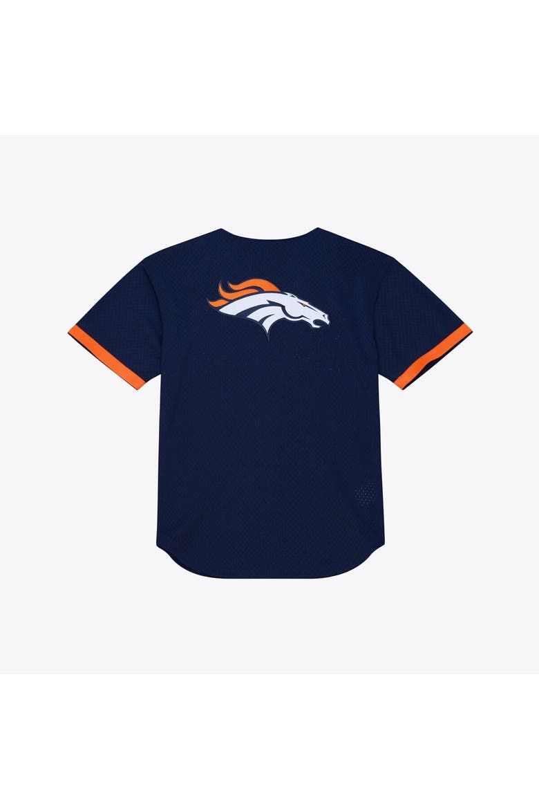 Men's Mitchell & Ness  Navy Denver Broncos Head Coach Mesh Full-Button Fashion Jersey, Alternate, color, Navy