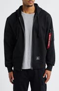 Alpha Industries Utility Pocket Cotton Fleece Zip Hoodie