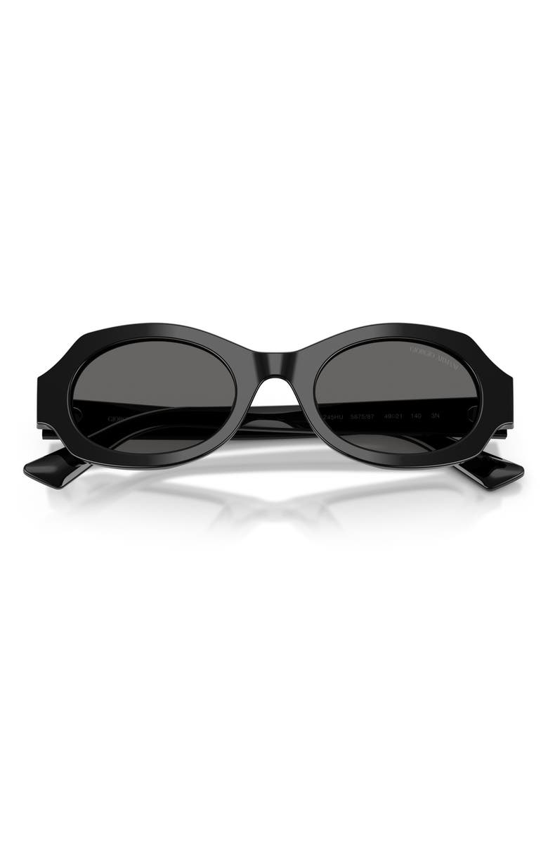 AX Armani Exchange 49mm Irregular Oval Sunglasses, Alternate, color, Black / Grey