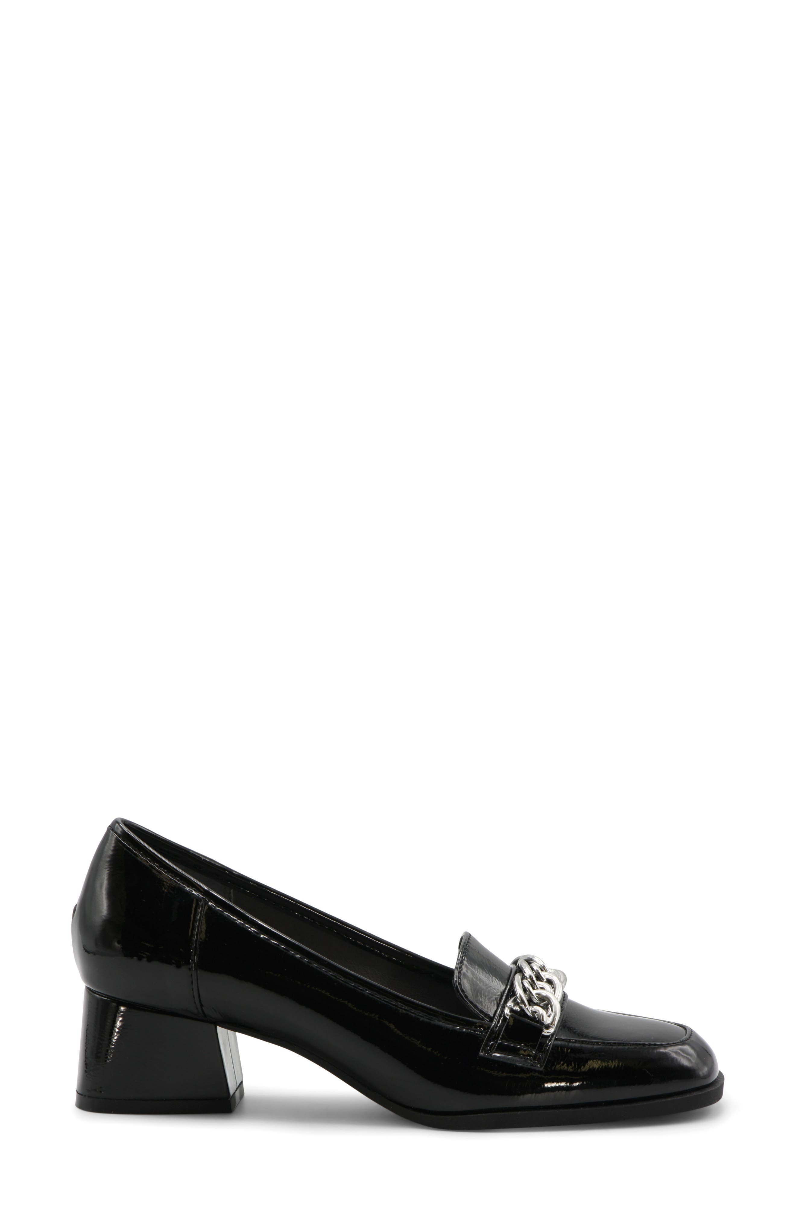 Adrienne Vittadini Breeze Chain Loafer Pump, Alternate, color, Black Pat