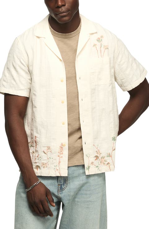 Embroidered Cotton Camp Shirt