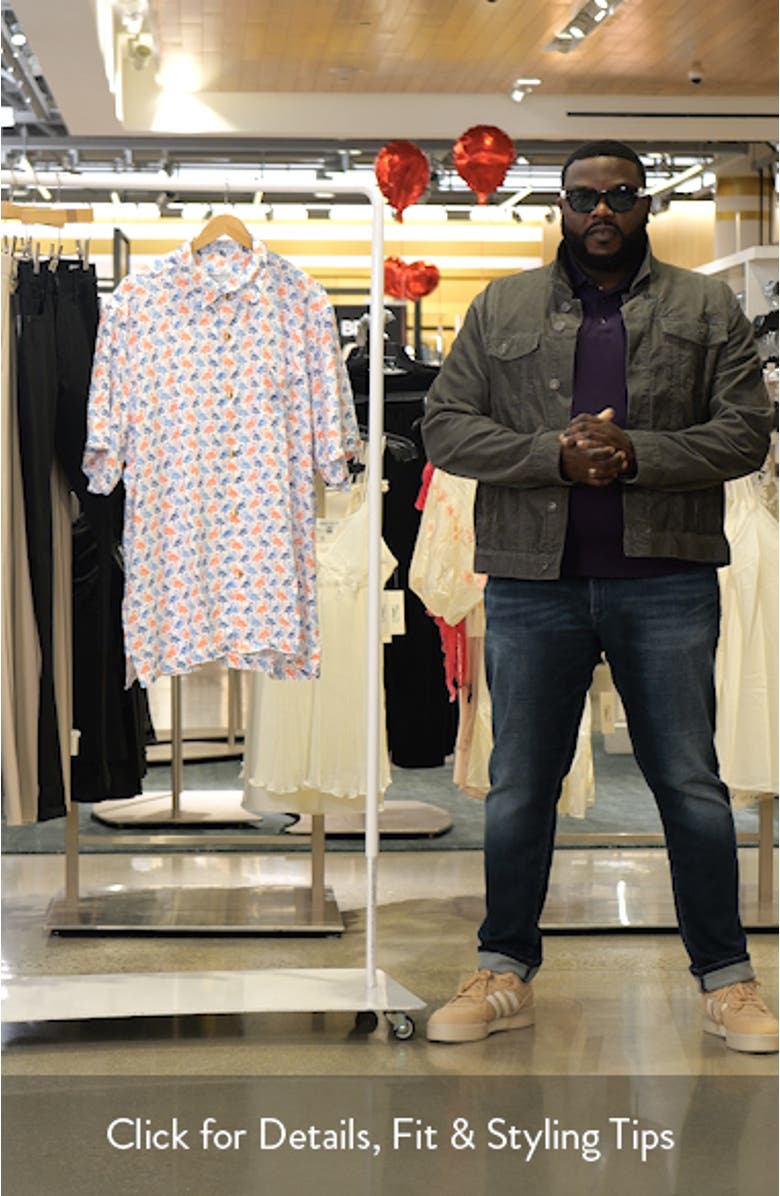 Veracruz Cay Flamingo Mingle Short Sleeve Button-Up Shirt, sales video thumbnail