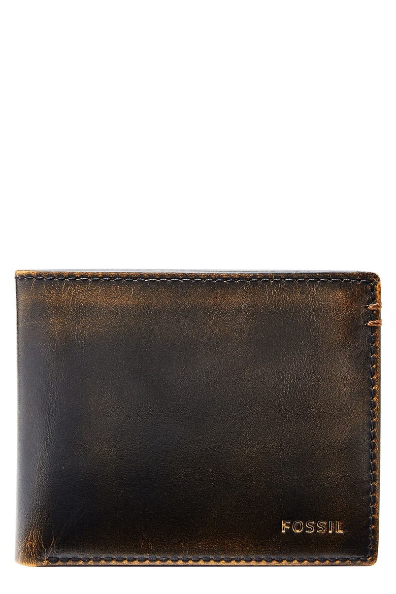 Wade Leather Wallet, Main, color, BLACK