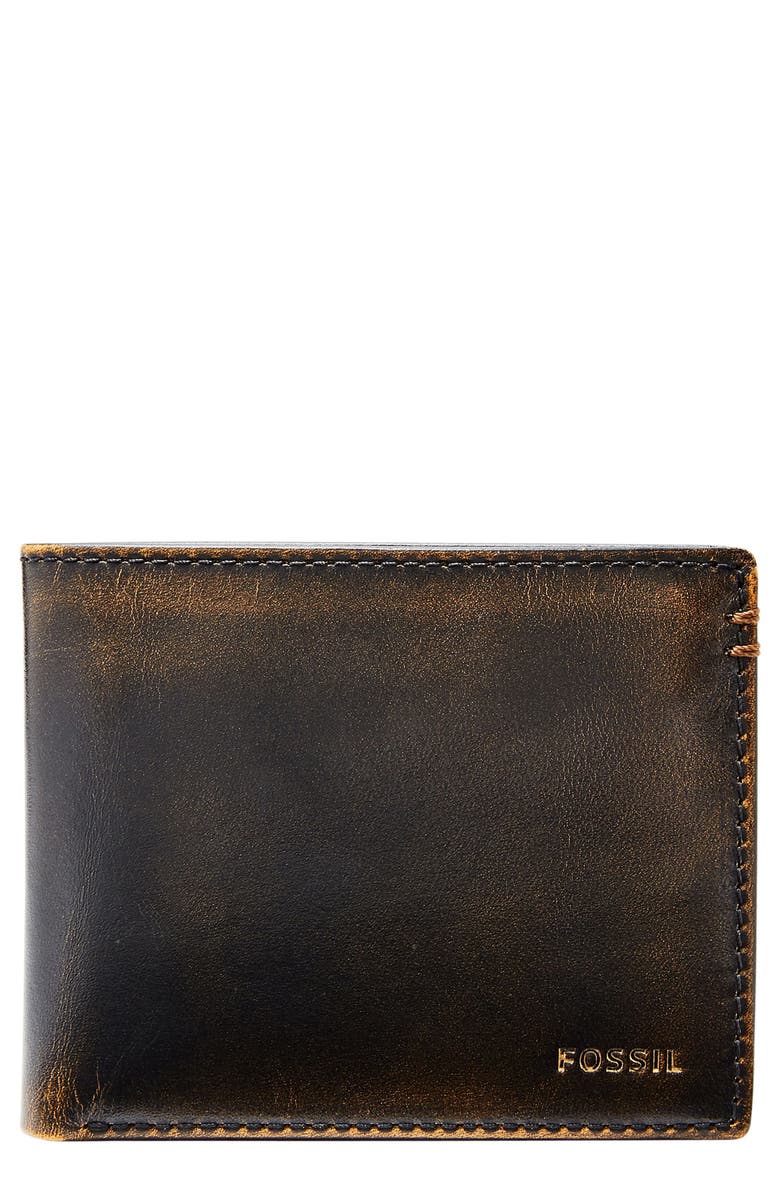 Fossil Wade Leather Wallet, Main, color, 