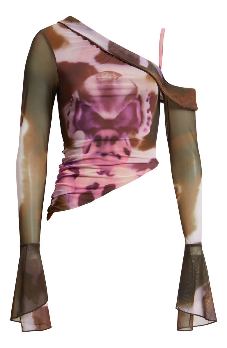 Feners Susurro Print Off the Shoulder Top, Alternate, color, Moka