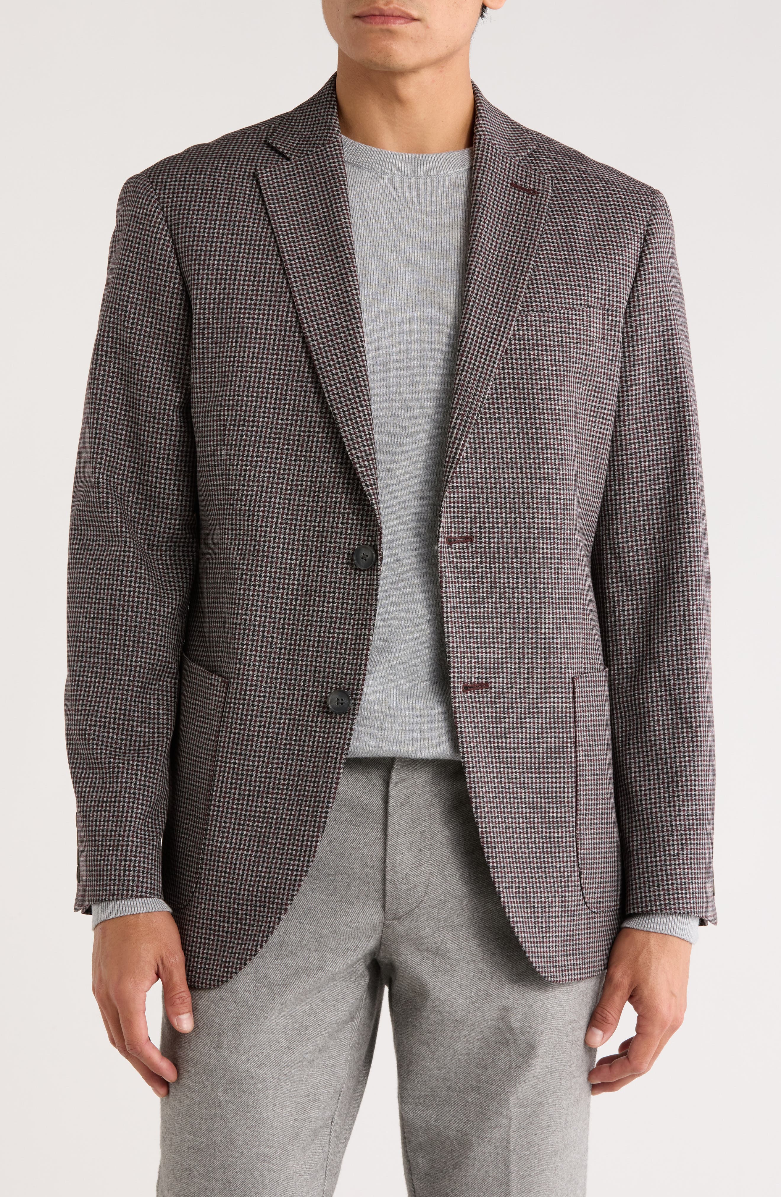 NORDSTROM RACK Gingham Knit Sport Coat