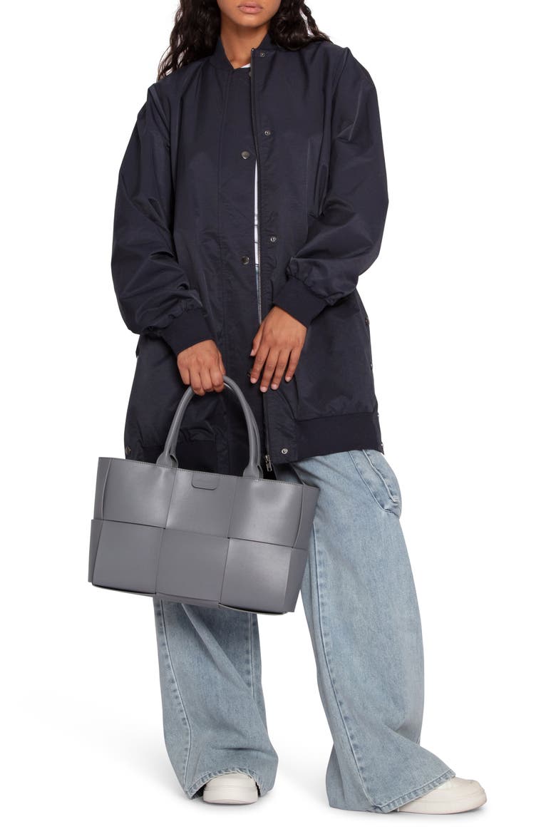Chasing You Long Bomber Jacket, Alternate, color, NAVY
