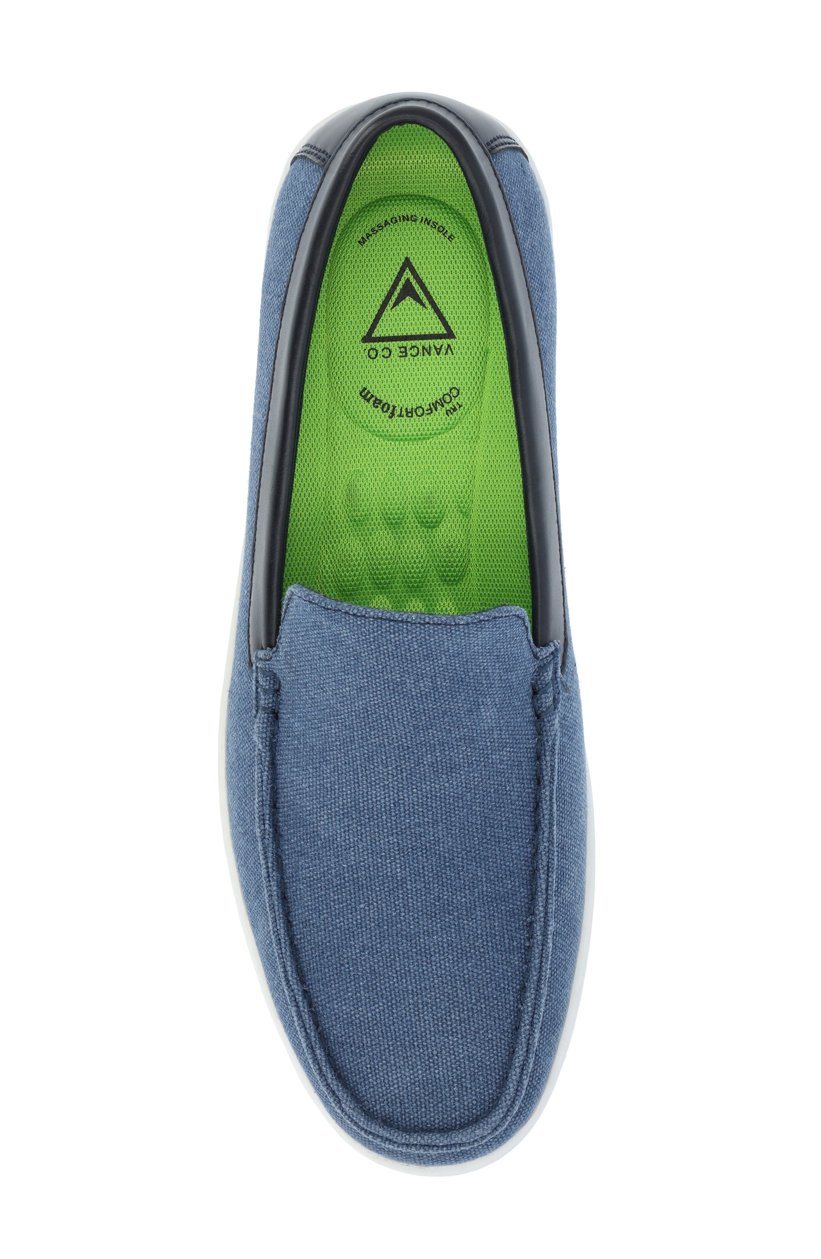 VANCE CO Corey Moc Toe Twill Loafer, Alternate, color, Blue