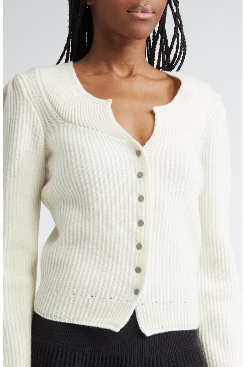 The Alpine Wool Rib Cardigan, Alternate, color, OFF WHITE