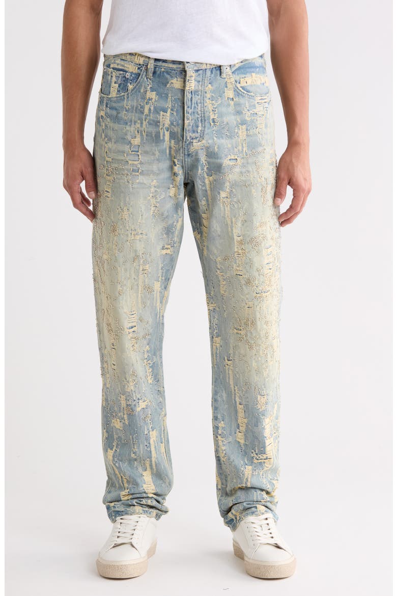 Bead Splatter Destroy Slim Jeans, Main, color, BEAD SPLATTER DESTROY