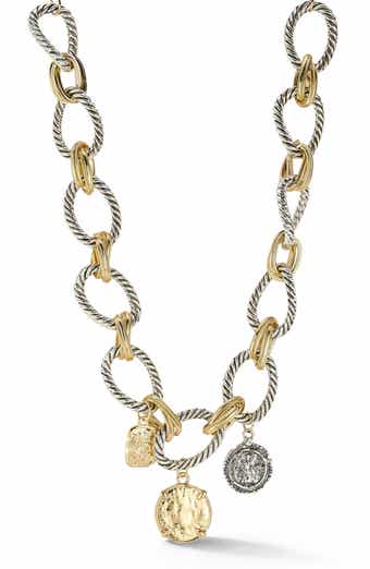 Two Tone Coin Statement Necklace