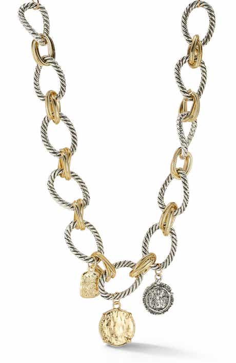 Two Tone Coin Statement Necklace