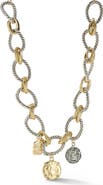 CHLOE AND MADISON Two Tone Coin Statement Necklace