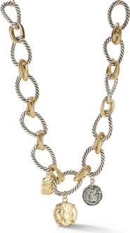 CHLOE AND MADISON Two Tone Coin Statement Necklace