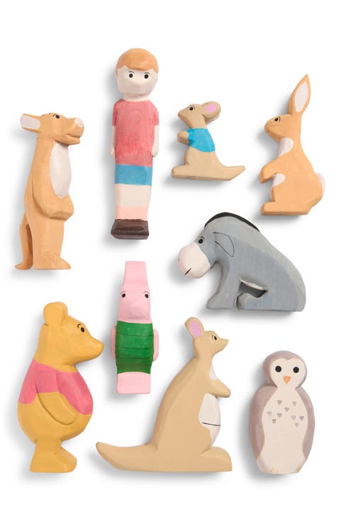 Winnie the Pooh 100 Aker Woods 9-Piece Wooden Friends Set