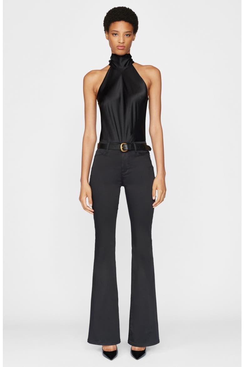 Le High Waist Flare Jeans, Alternate, color, NOIR