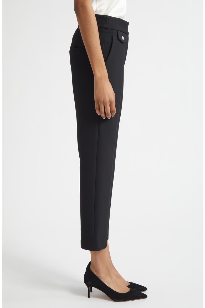 Renzo Crop Cotton Blend Trousers, Alternate, color, BLACK